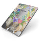 Personalised Elephant Floral Apple iPad Case on Grey iPad Side View