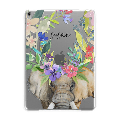Personalised Elephant Floral Apple iPad Silver Case