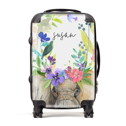 Personalised Elephant Floral Suitcase