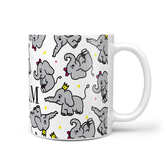 Personalised Elephant Initials Clear 10oz Mug