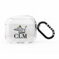 Personalised Elephant Initials Clear AirPods Clear Case 3rd Gen