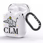 Personalised Elephant Initials Clear AirPods Clear Case Side Image