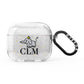 Personalised Elephant Initials Clear AirPods Glitter Case 3rd Gen
