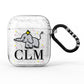 Personalised Elephant Initials Clear AirPods Glitter Case