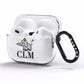 Personalised Elephant Initials Clear AirPods Pro Clear Case Side Image