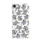 Personalised Elephant Initials Clear Apple iPhone 7 8 3D Snap Case
