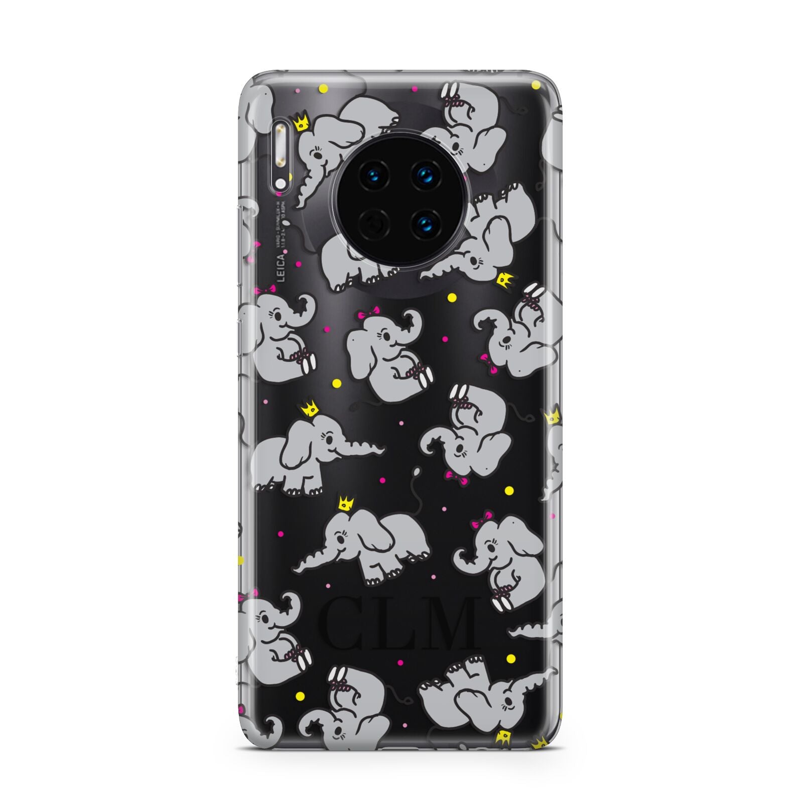 Personalised Elephant Initials Clear Huawei Mate 30