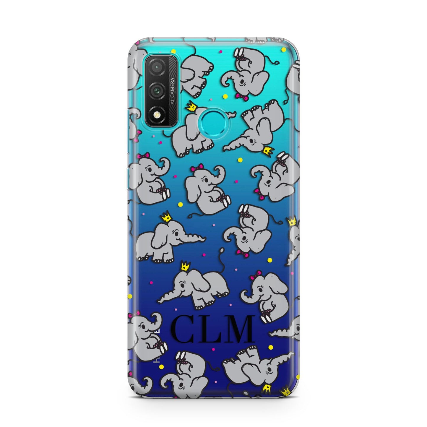 Personalised Elephant Initials Clear Huawei P Smart 2020