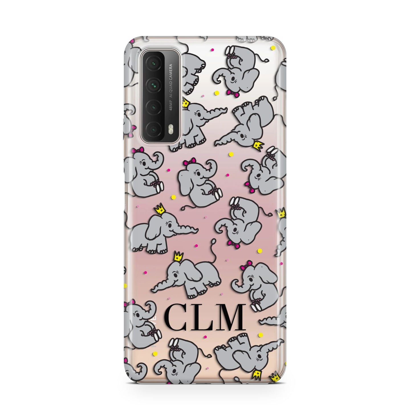 Personalised Elephant Initials Clear Huawei P Smart 2021
