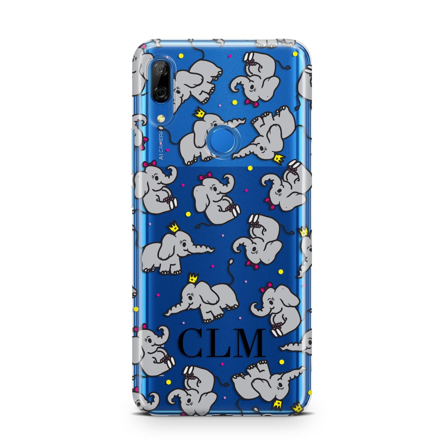 Personalised Elephant Initials Clear Huawei P Smart Z