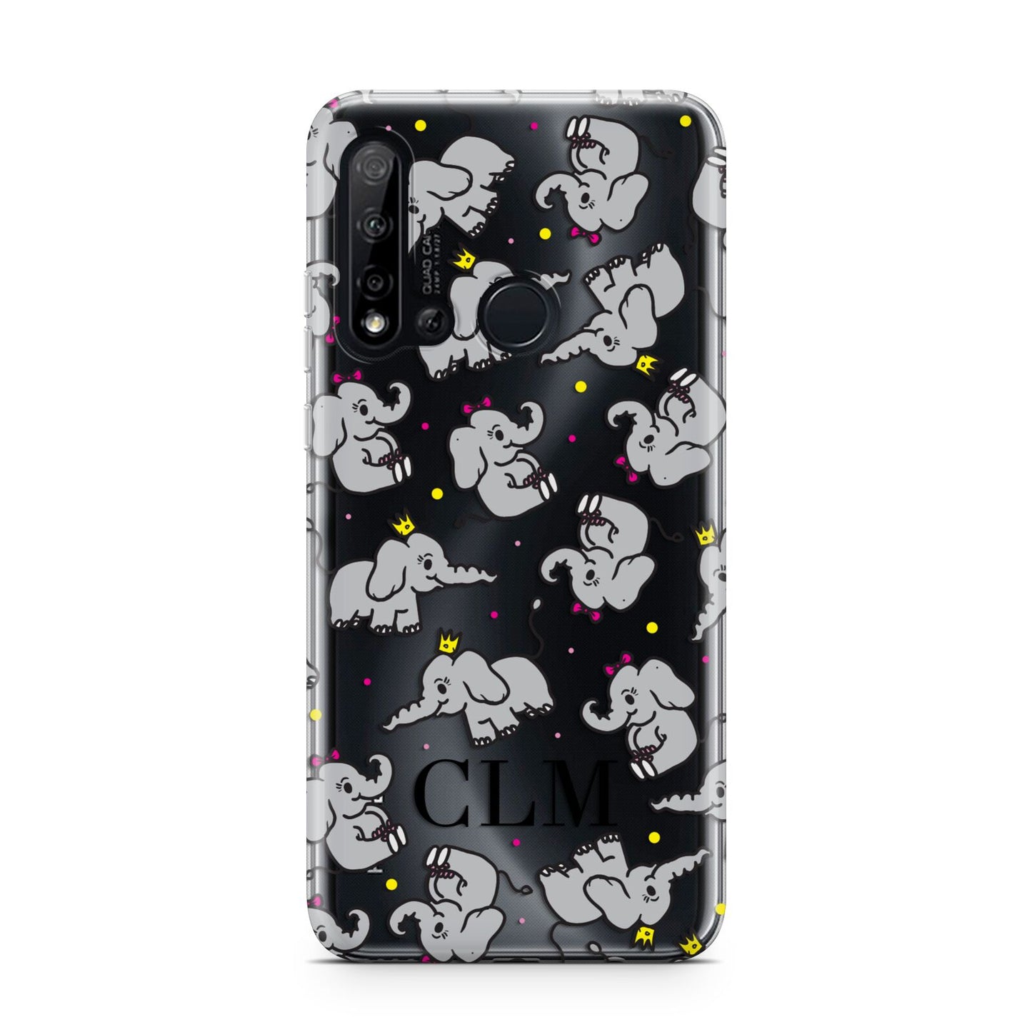 Personalised Elephant Initials Clear Huawei P20 Lite 5G Phone Case