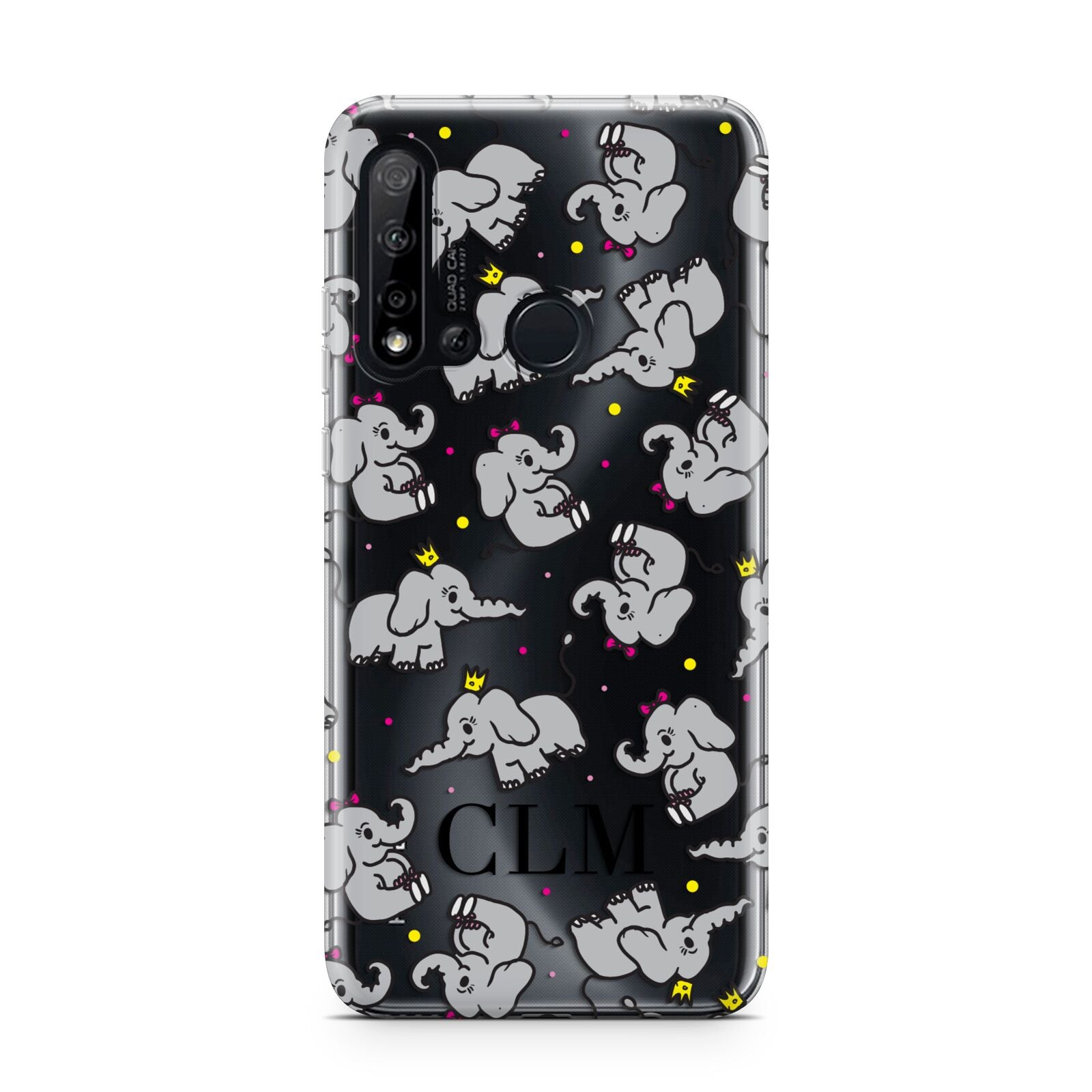 Personalised Elephant Initials Clear Huawei P20 Lite 5G Phone Case