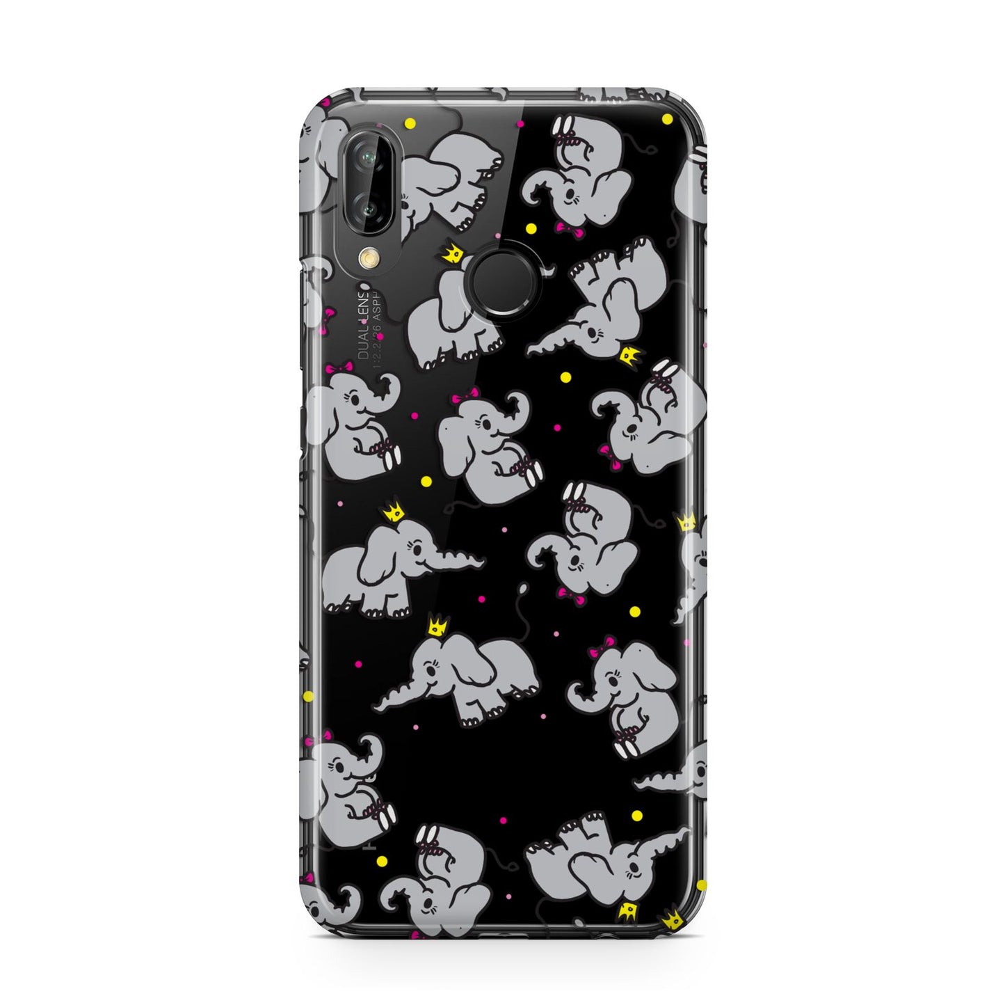 Personalised Elephant Initials Clear Huawei P20 Lite Phone Case