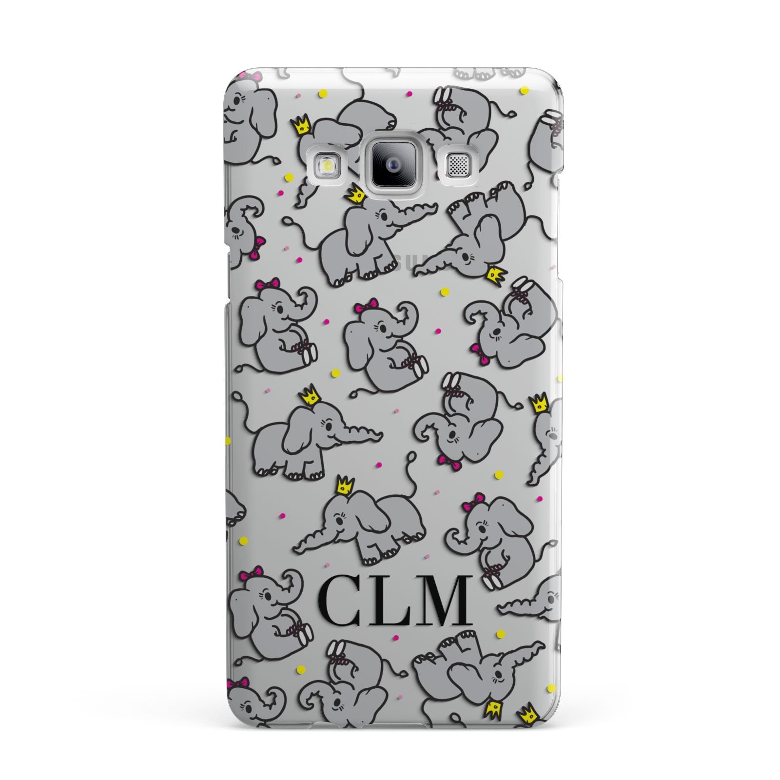 Personalised Elephant Initials Clear Samsung Galaxy A7 2015 Case