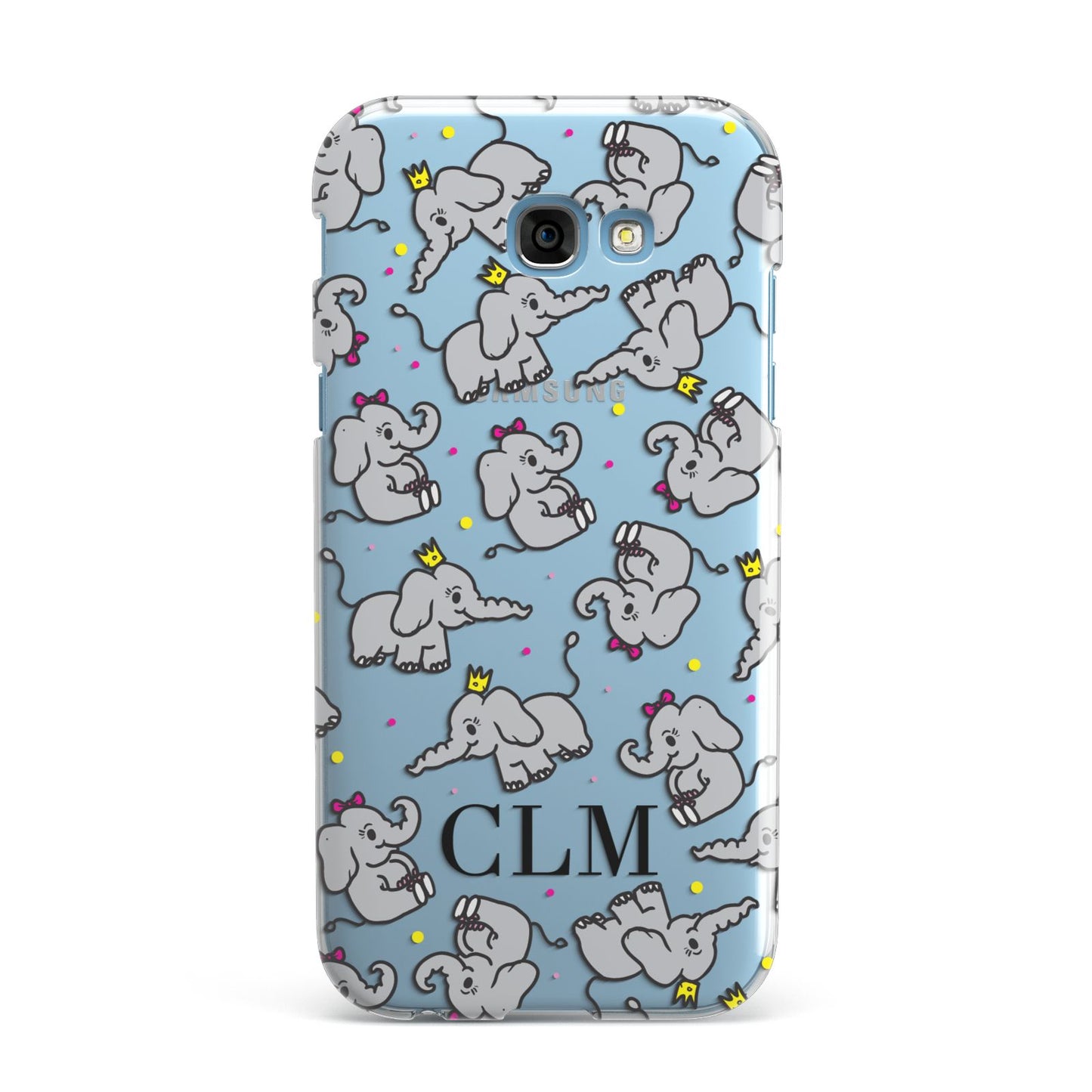 Personalised Elephant Initials Clear Samsung Galaxy A7 2017 Case