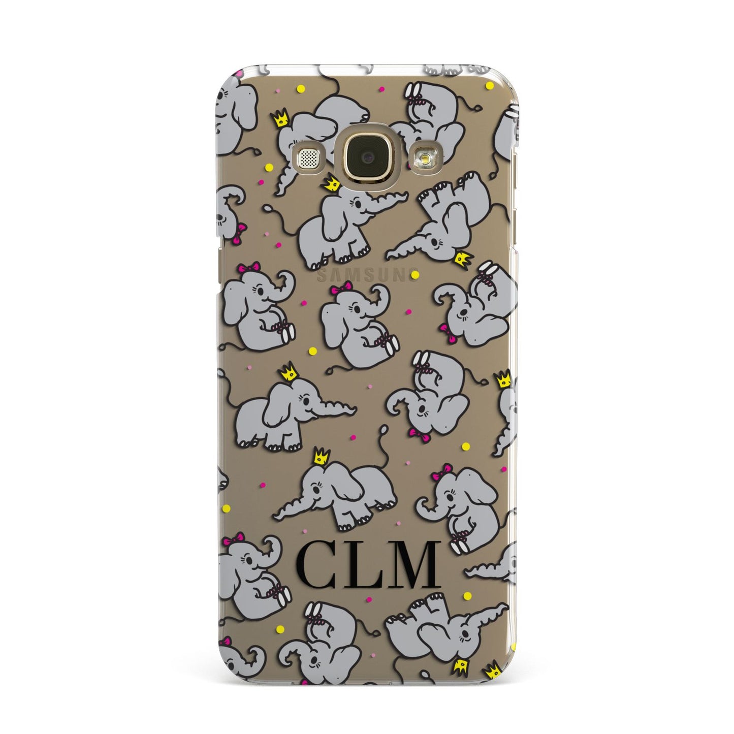 Personalised Elephant Initials Clear Samsung Galaxy A8 Case