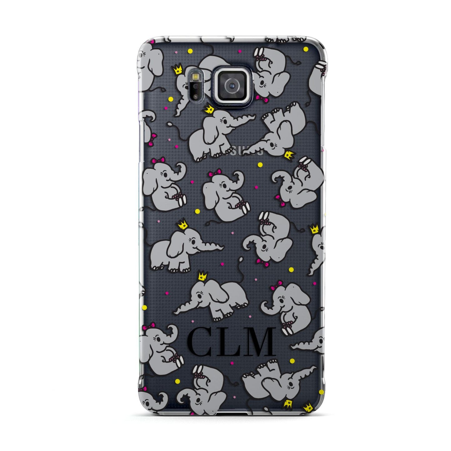 Personalised Elephant Initials Clear Samsung Galaxy Alpha Case