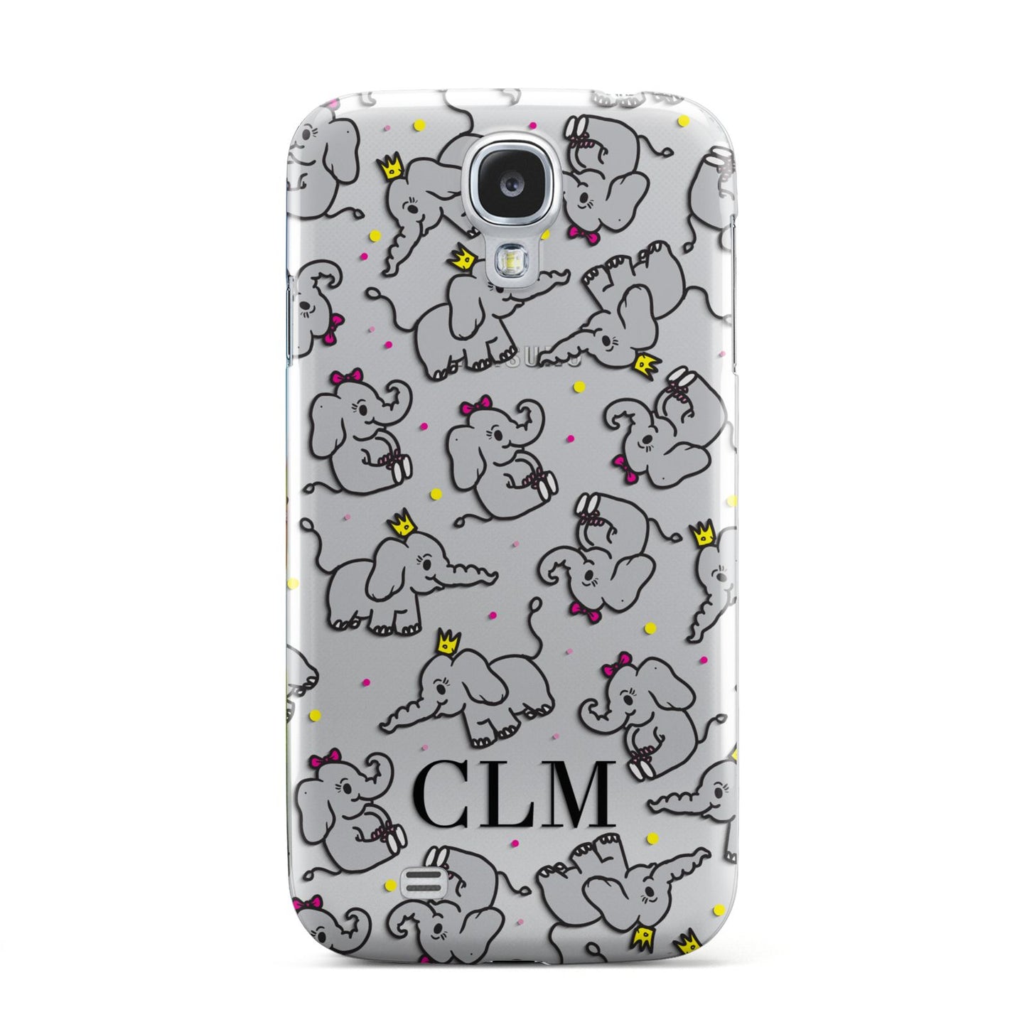 Personalised Elephant Initials Clear Samsung Galaxy S4 Case