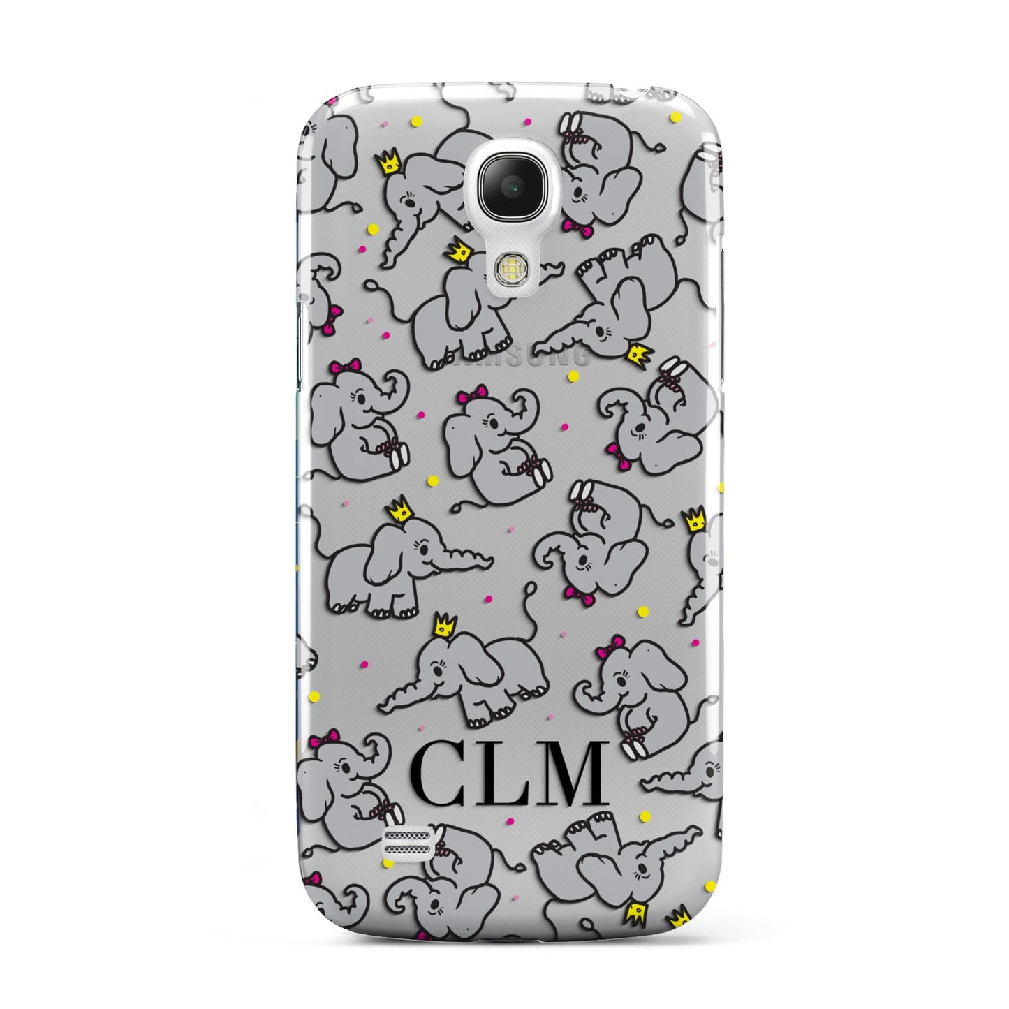 Personalised Elephant Initials Clear Samsung Galaxy S4 Mini Case