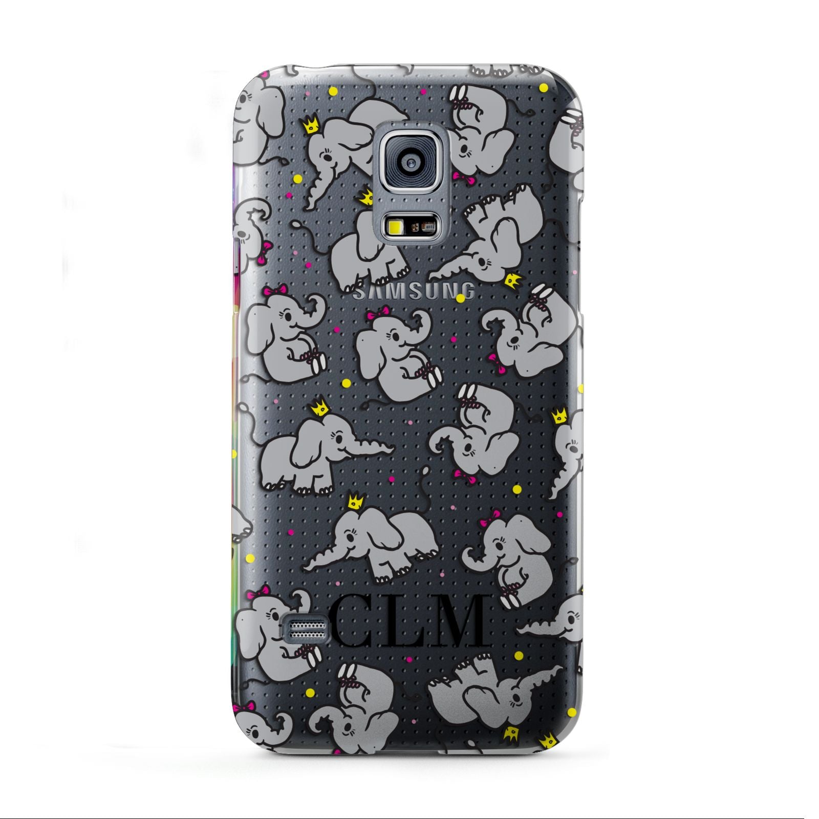 Personalised Elephant Initials Clear Samsung Galaxy S5 Mini Case