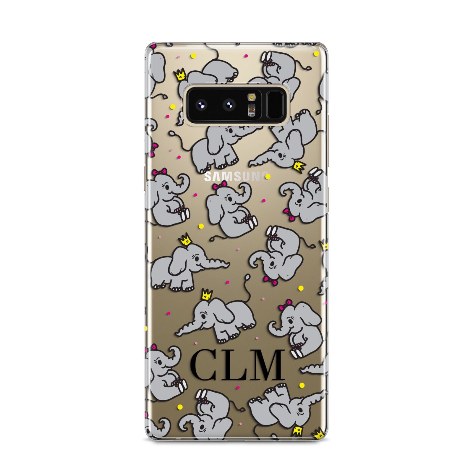 Personalised Elephant Initials Clear Samsung Galaxy S8 Case