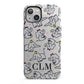 Personalised Elephant Initials Clear iPhone 13 Full Wrap 3D Tough Case