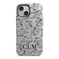 Personalised Elephant Initials Clear iPhone 13 Mini Full Wrap 3D Tough Case