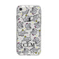 Personalised Elephant Initials Clear iPhone 8 Bumper Case on Silver iPhone