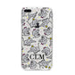 Personalised Elephant Initials Clear iPhone 8 Plus Bumper Case on Silver iPhone