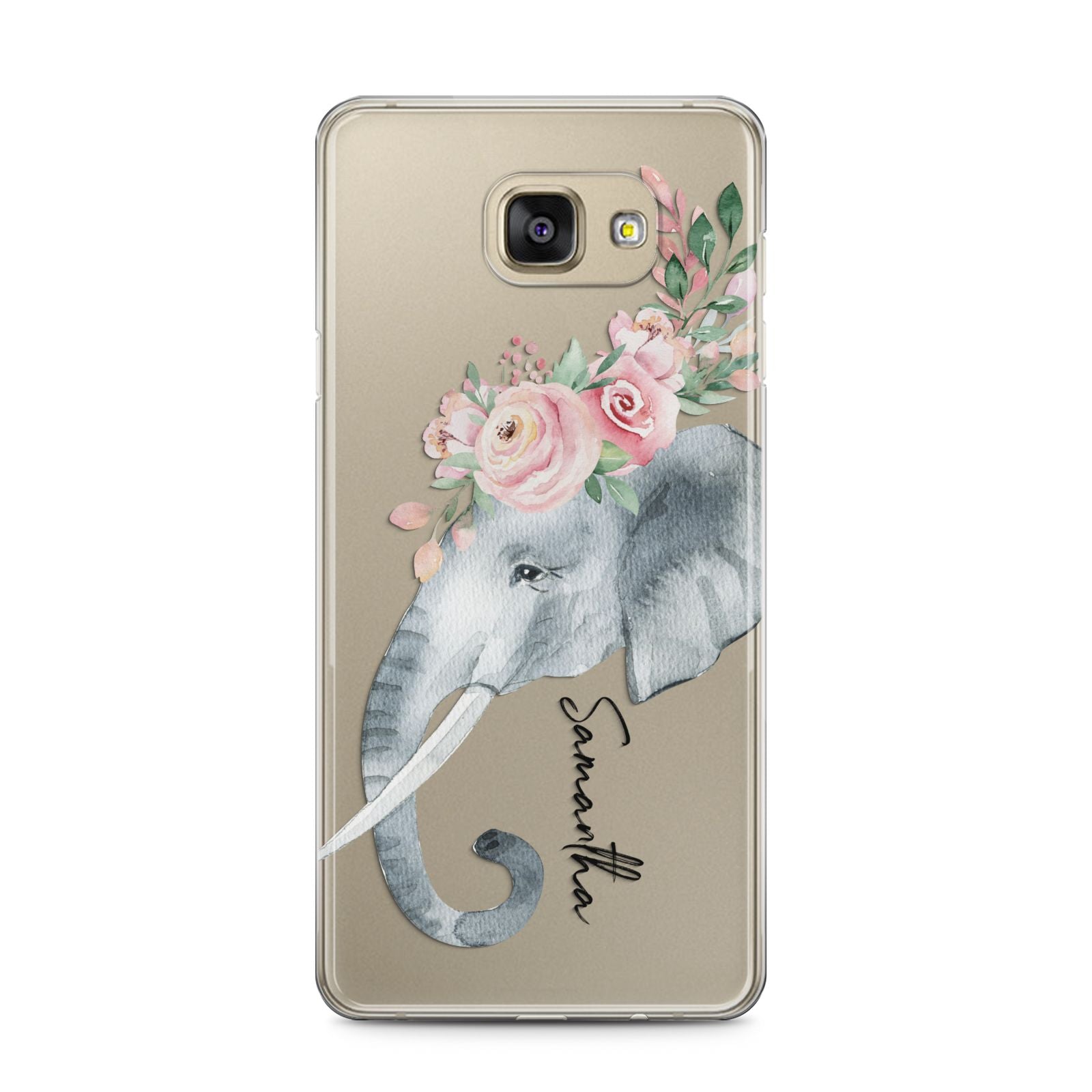 Personalised Elephant Samsung Galaxy A5 2016 Case on gold phone