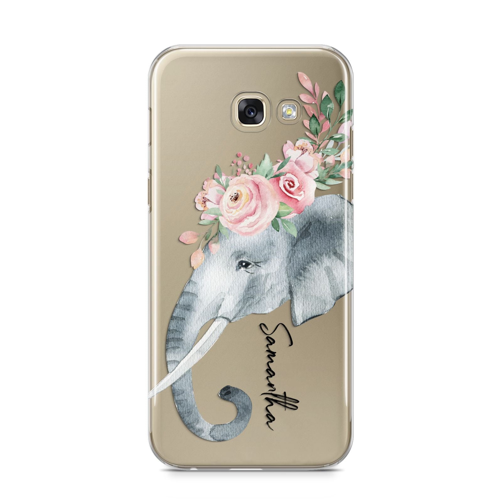 Personalised Elephant Samsung Galaxy A5 2017 Case on gold phone