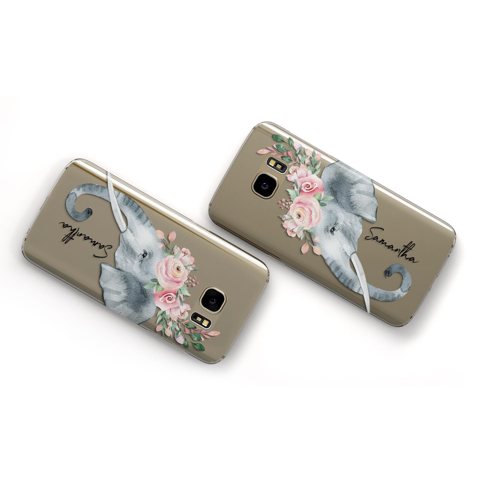 Personalised Elephant Samsung Galaxy Case Flat Overview