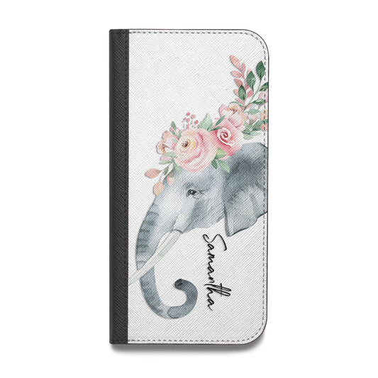 Personalised Elephant Vegan Leather Flip Samsung Case
