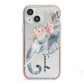 Personalised Elephant iPhone 13 Mini TPU Impact Case with Pink Edges