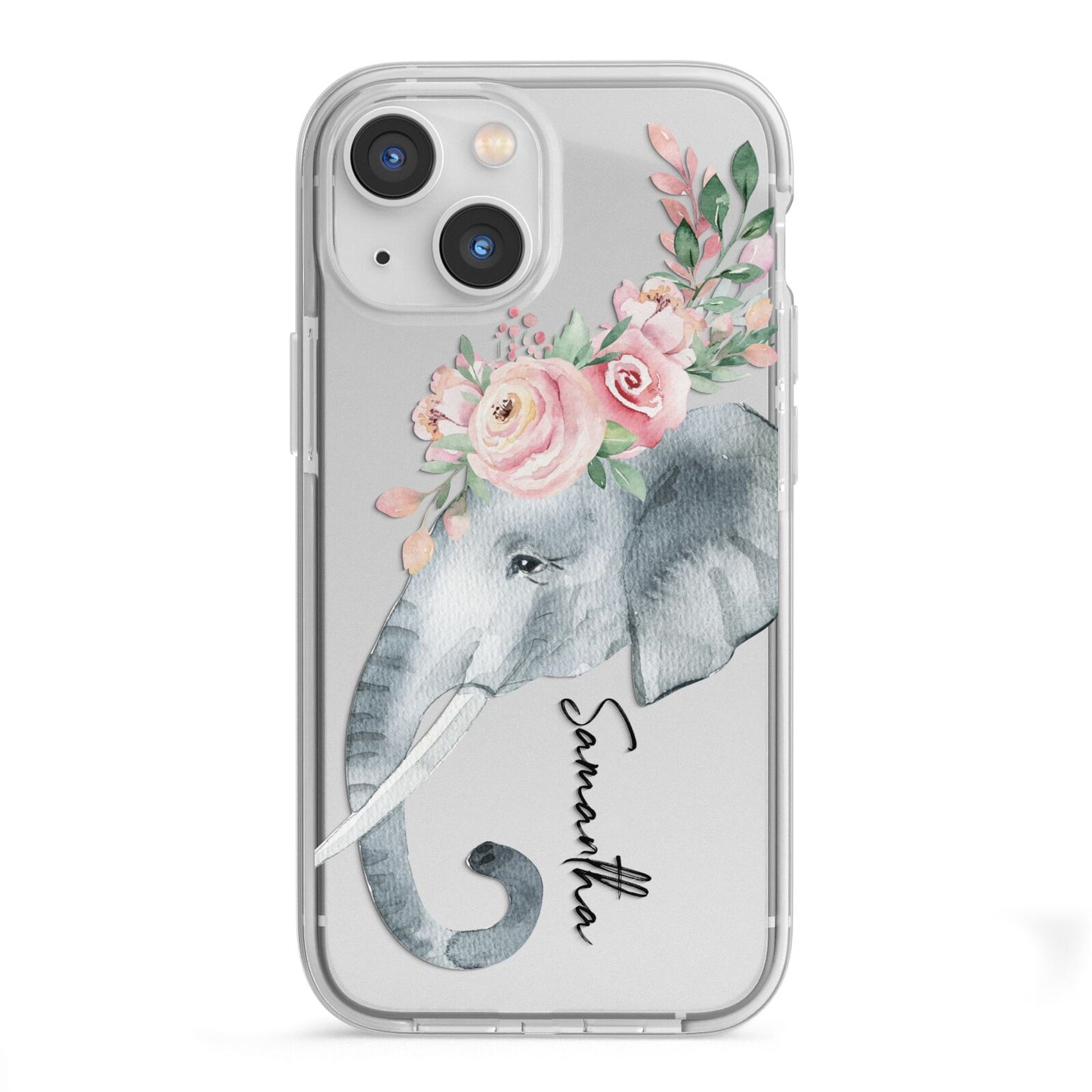 Personalised Elephant iPhone 13 Mini TPU Impact Case with White Edges