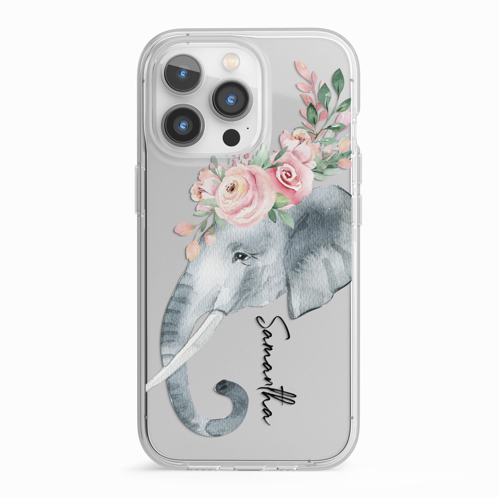 Personalised Elephant iPhone 13 Pro TPU Impact Case with White Edges