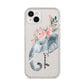 Personalised Elephant iPhone 14 Plus Clear Tough Case Starlight