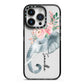 Personalised Elephant iPhone 14 Pro Black Impact Case on Silver phone