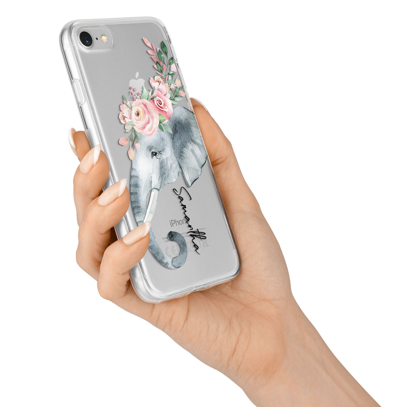 Personalised Elephant iPhone 7 Bumper Case on Silver iPhone Alternative Image