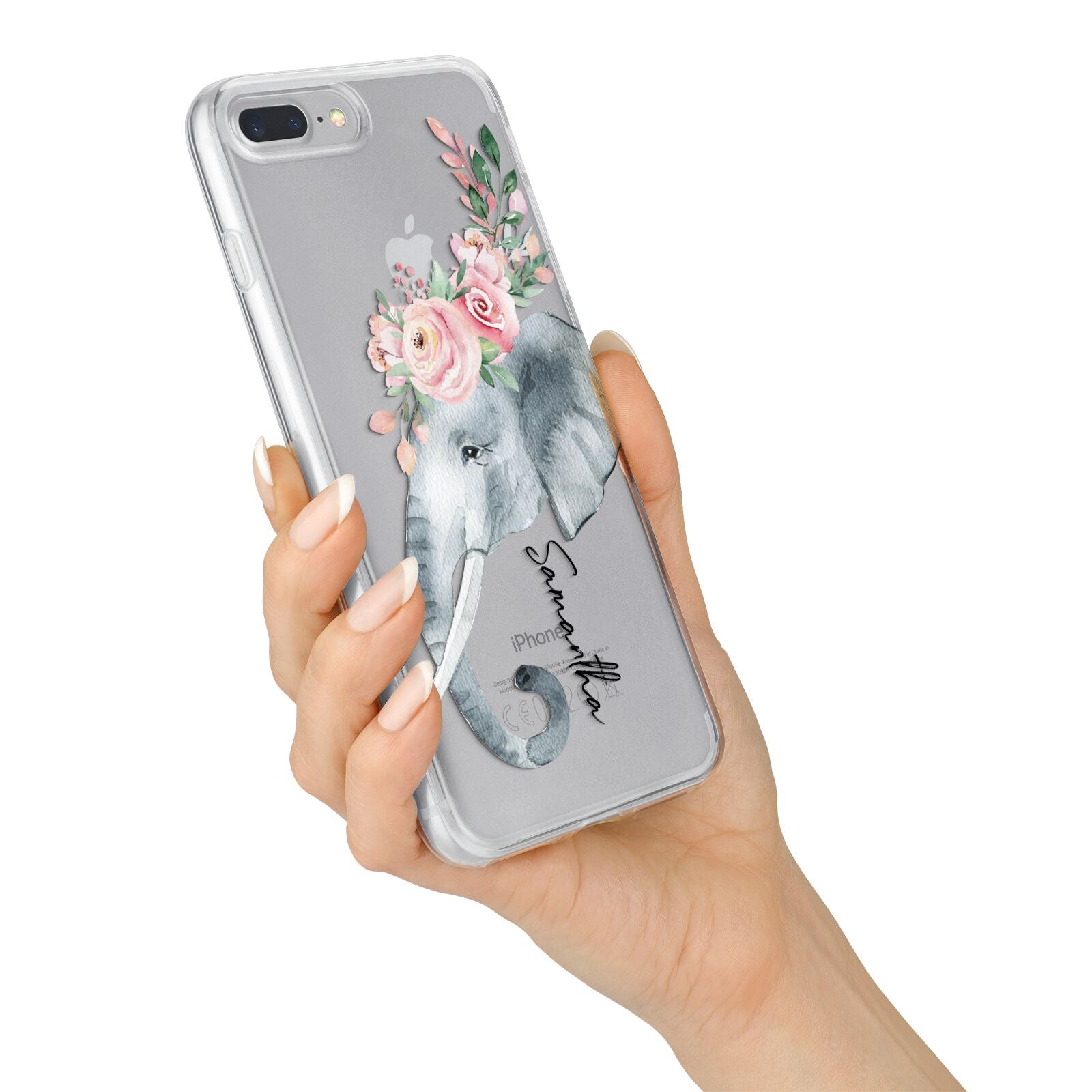Personalised Elephant iPhone 7 Plus Bumper Case on Silver iPhone Alternative Image