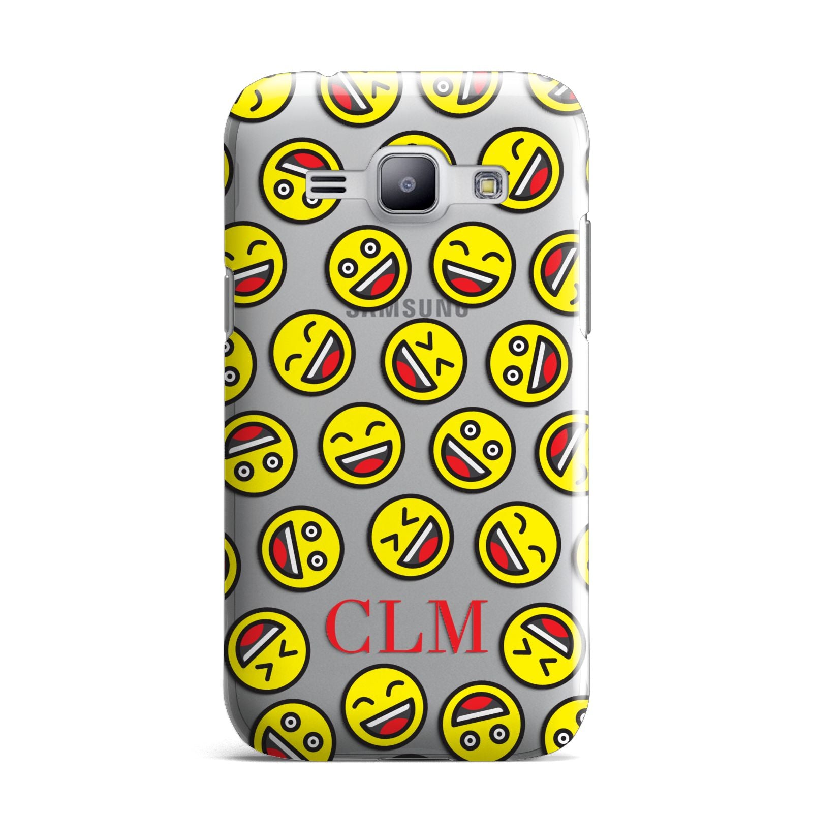 Personalised Emoji Initials Clear Samsung Galaxy J1 2015 Case