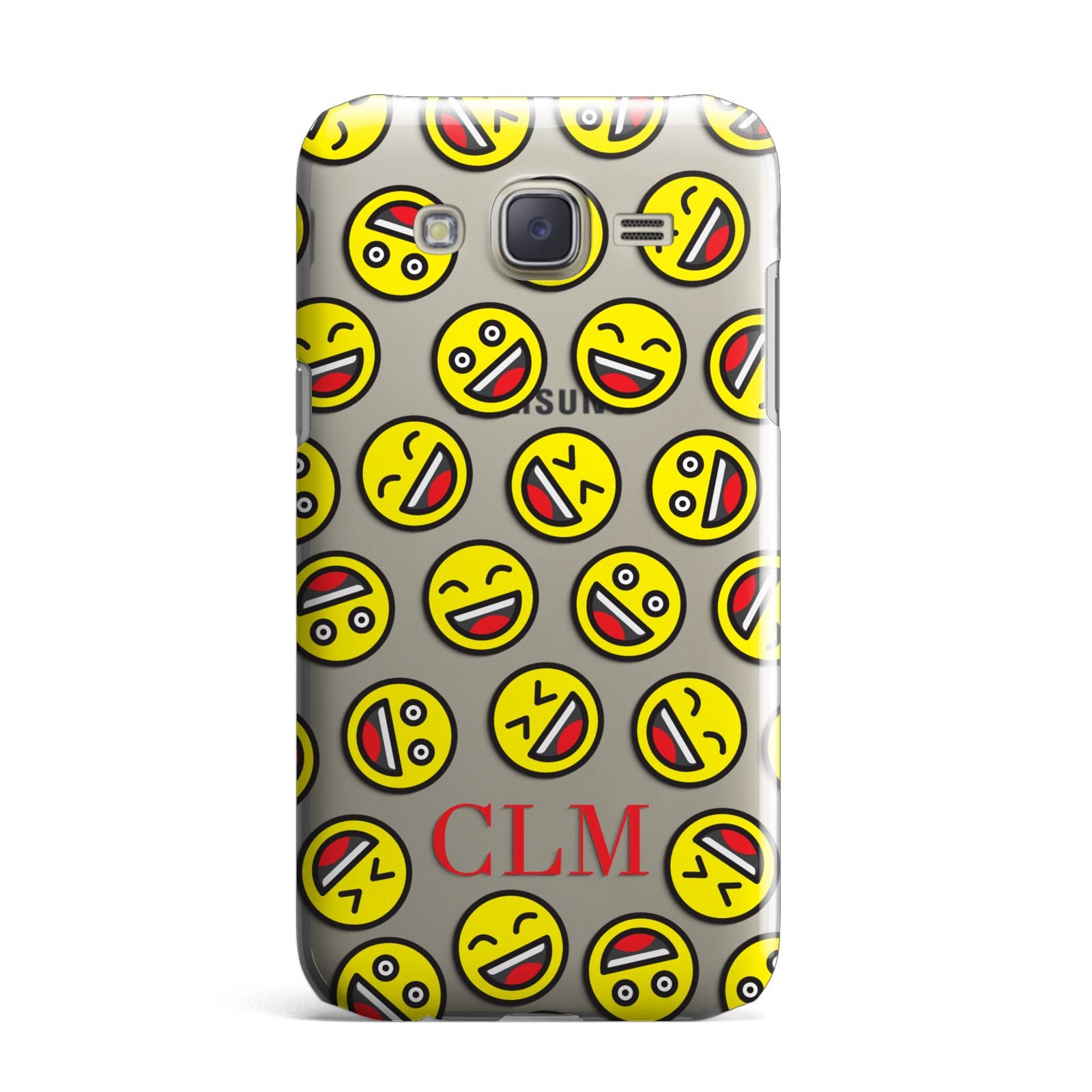 Personalised Emoji Initials Clear Samsung Galaxy J7 Case