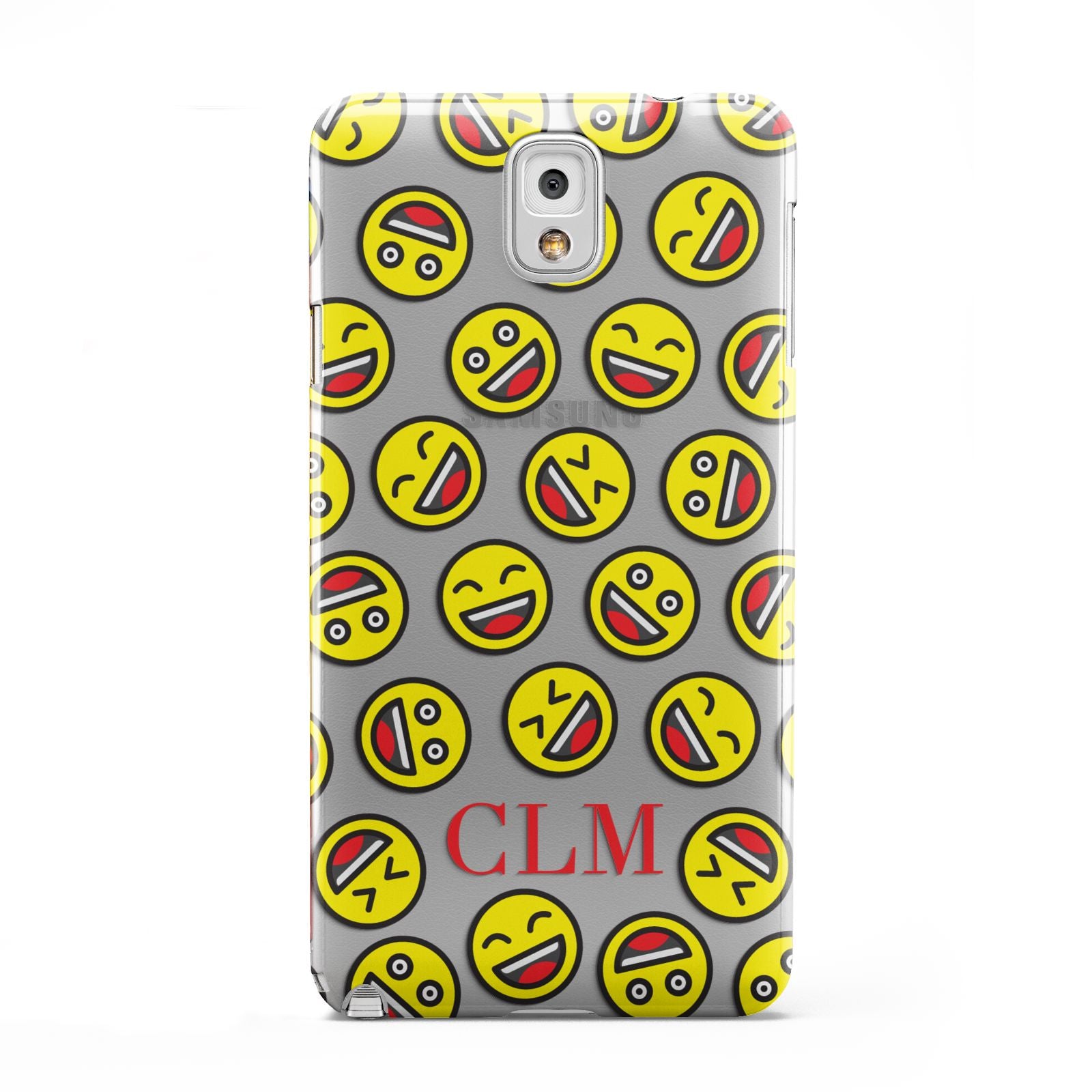 Personalised Emoji Initials Clear Samsung Galaxy Note 3 Case