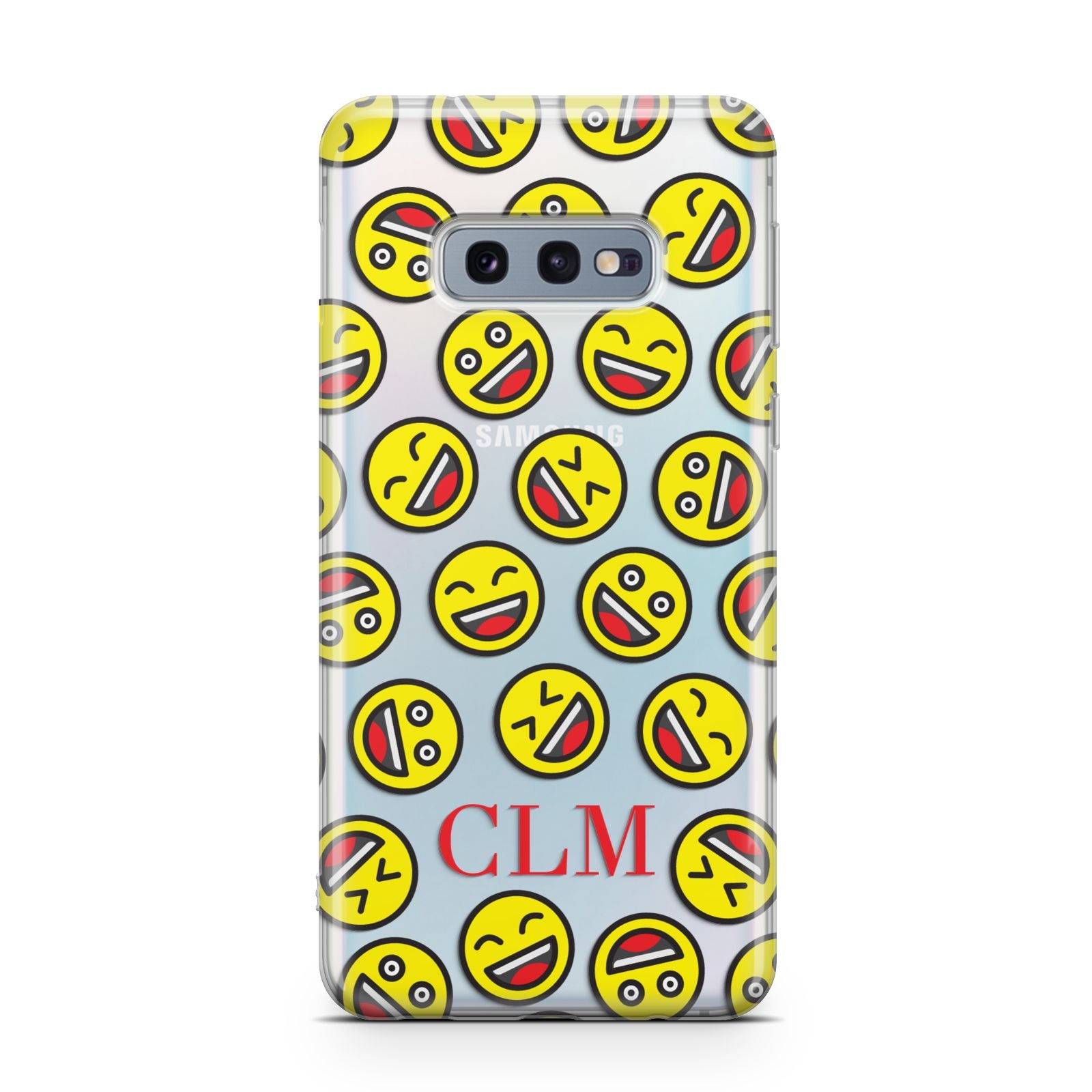 Personalised Emoji Initials Clear Samsung Galaxy S10E Case