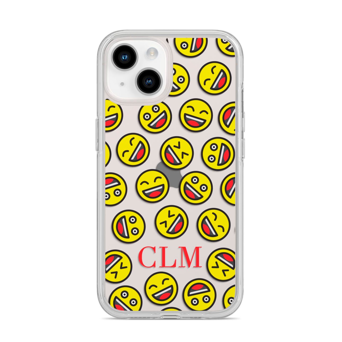 Personalised Emoji Initials Clear iPhone 14 Clear Tough Case Starlight