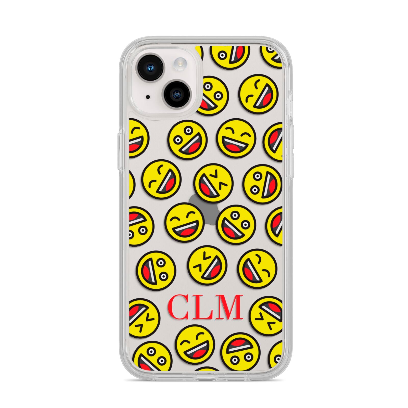 Personalised Emoji Initials Clear iPhone 14 Plus Clear Tough Case Starlight