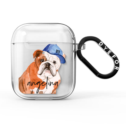 Personalised English Bulldog AirPods Clear Case