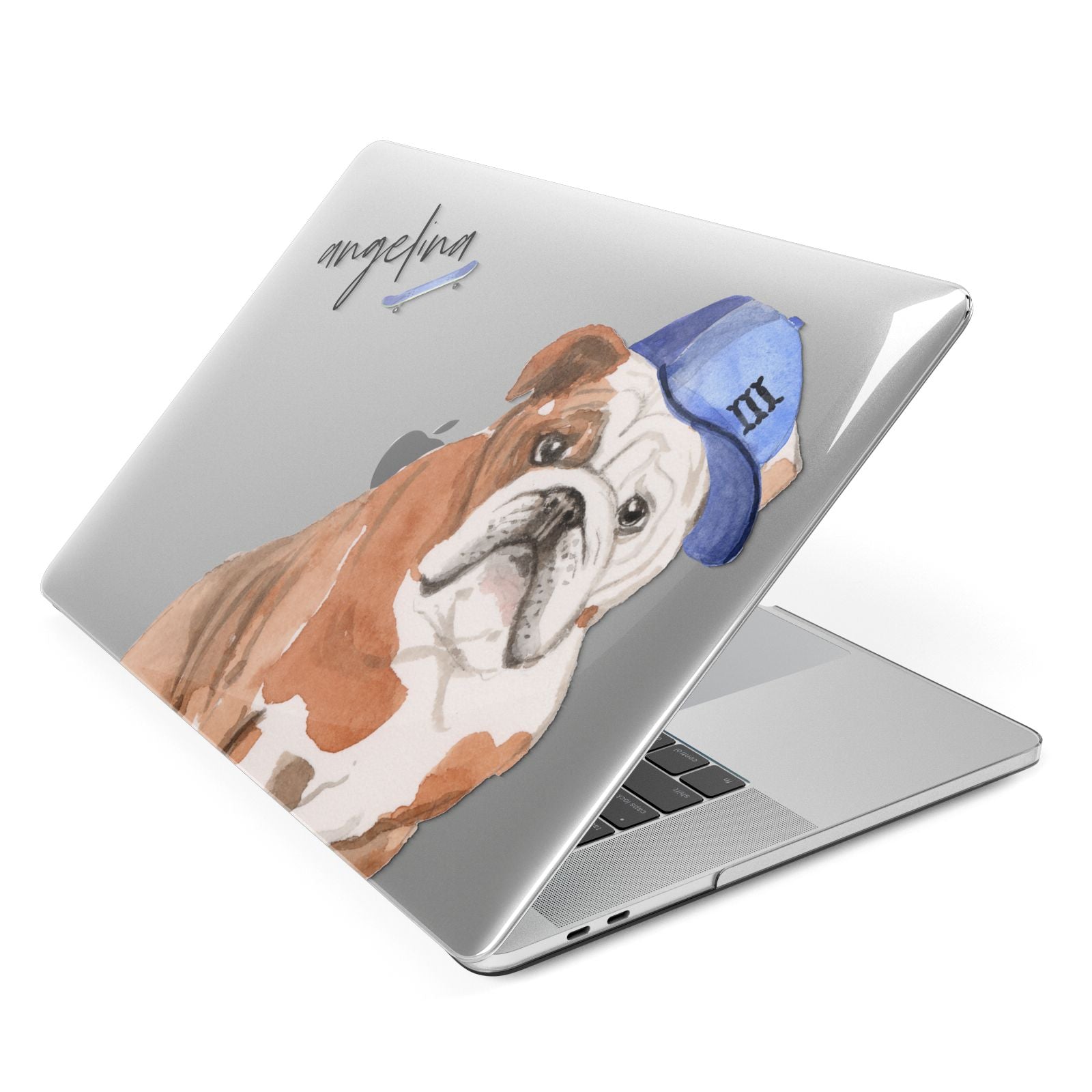 Personalised English Bulldog Apple MacBook Case Side View