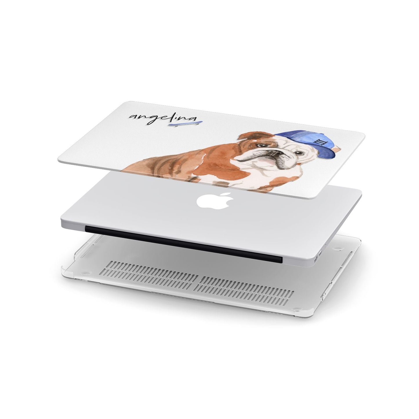 Personalised English Bulldog Apple MacBook Case in Detail