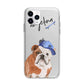 Personalised English Bulldog Apple iPhone 11 Pro in Silver with Bumper Case